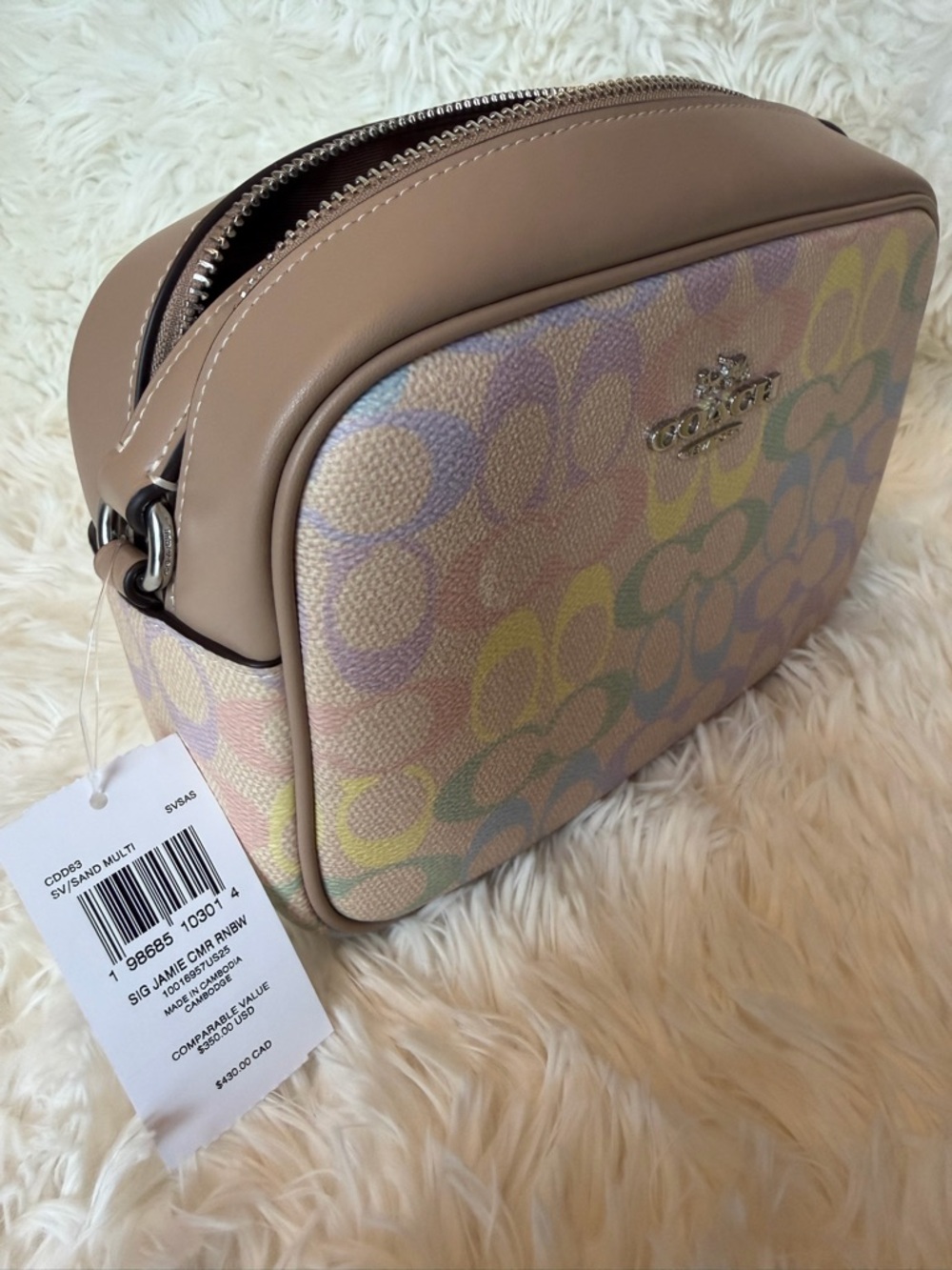 Coach Jamie Signature Multicolor/Rainbow Camera Zip Closure Crossbody - Picture 12 of 12
